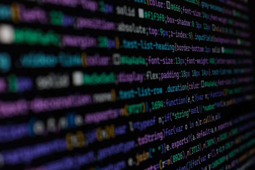 Close up of colorful code on a computer monitor
