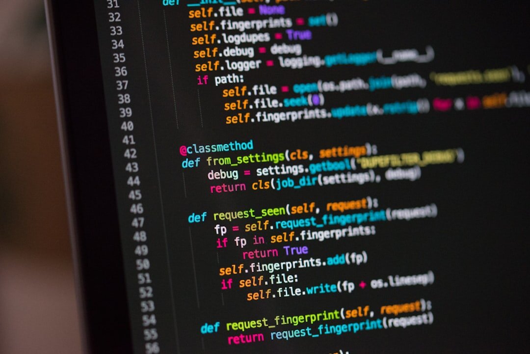 clean code on computer screen